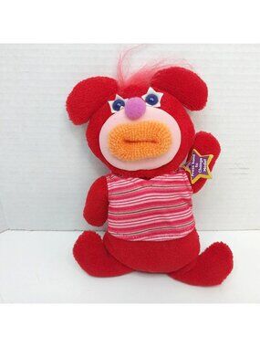 Fisher-Price 2010 Sing a Ma Jigs Plush Red Bear Stripes Sings Yankee Doodle Tags